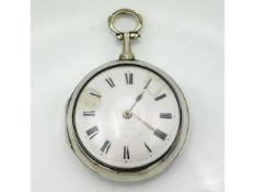 An 1808 silver cased Georgian verge pocket watch with fusee movement by Wentworth, London, some touc