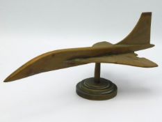 A bronze engineered model of Corncord, inscribed to stand "Concord 1st October 1969", 11.5in long