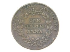 An East India Company one quarter anna, 1835