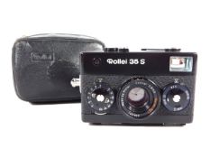 A cased Rollei 35S viewfinder camera