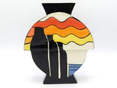 A Lorna Bailey Stoke On Trent pottery vase, 7.875in tall, black signature