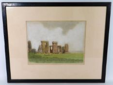 An etching of Stonehenge after William Tatton Winter, hand signed in pencil, 25.5in x 20.5in inclusi