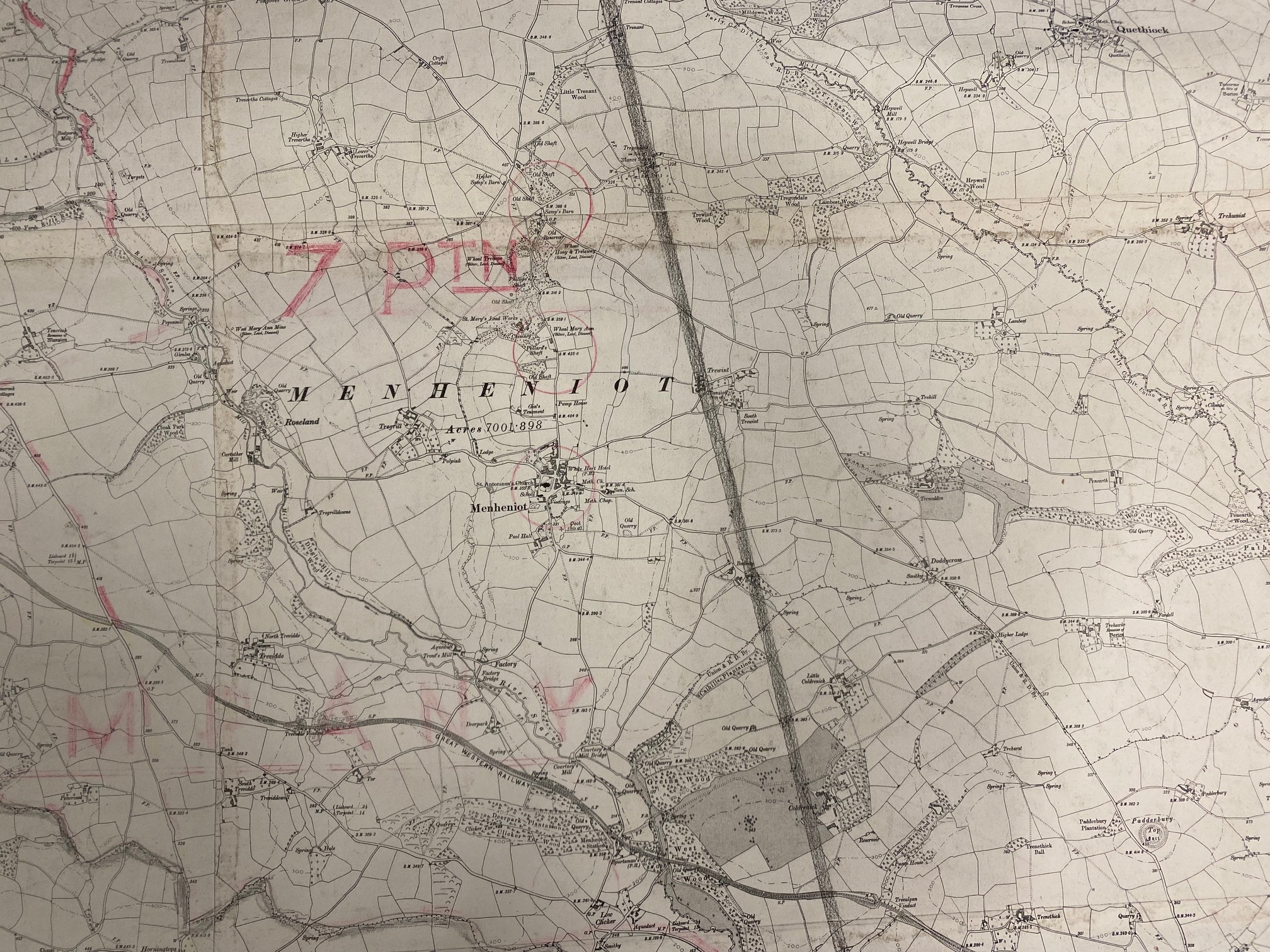 A very large WW2 Home Guard map, Liskeard Battalion, B Company, Lantic Bay to Downderry to North Hil - Image 5 of 12