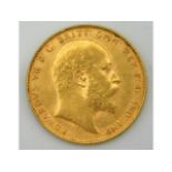 A 1910 Edward VII full gold sovereign