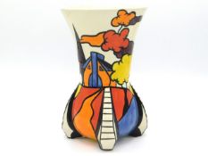 A Lorna Bailey "Dimsdale Hall" vase, black signature, 7.5in tall