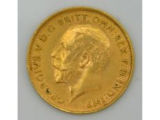 A 1912 George V half gold sovereign