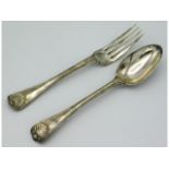 An 1868 London silver christening set with chased decor by George Adam / William Chawner 115g