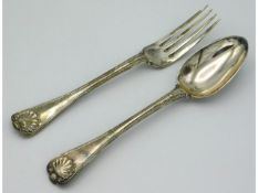 An 1868 London silver christening set with chased decor by George Adam / William Chawner 115g