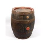 An oak Whiteways Winery coopered barrel, 17.5in high x 13in approx.