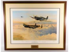 A framed, limited edition print, 478/600 "Escort For The Straggler" by Robert Taylor, signed by arti