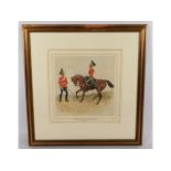 Richard Simkin (1850-1926), military related framed watercolour titled "Second Dragoon Guards Queens