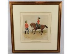 Richard Simkin (1850-1926), military related framed watercolour titled "Second Dragoon Guards Queens