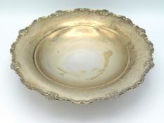 A 1937 Birmingham silver footed bowl by Aide Bros. Ltd. 12.25in diameter, 575g