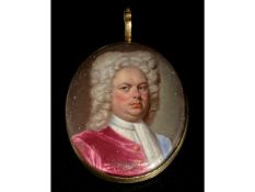 Christian Friedrich Zincke (1683-1787), an enamel miniature portrait of Sir. William Watkin Williams