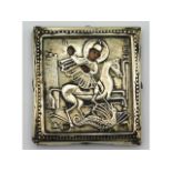 A Mikhail Mikhailovich Russian silver icon, Moscow 1874, 48.5mm x 45.5mm