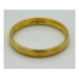 An 18ct gold band by Brown & Newirth, London, size L 2g