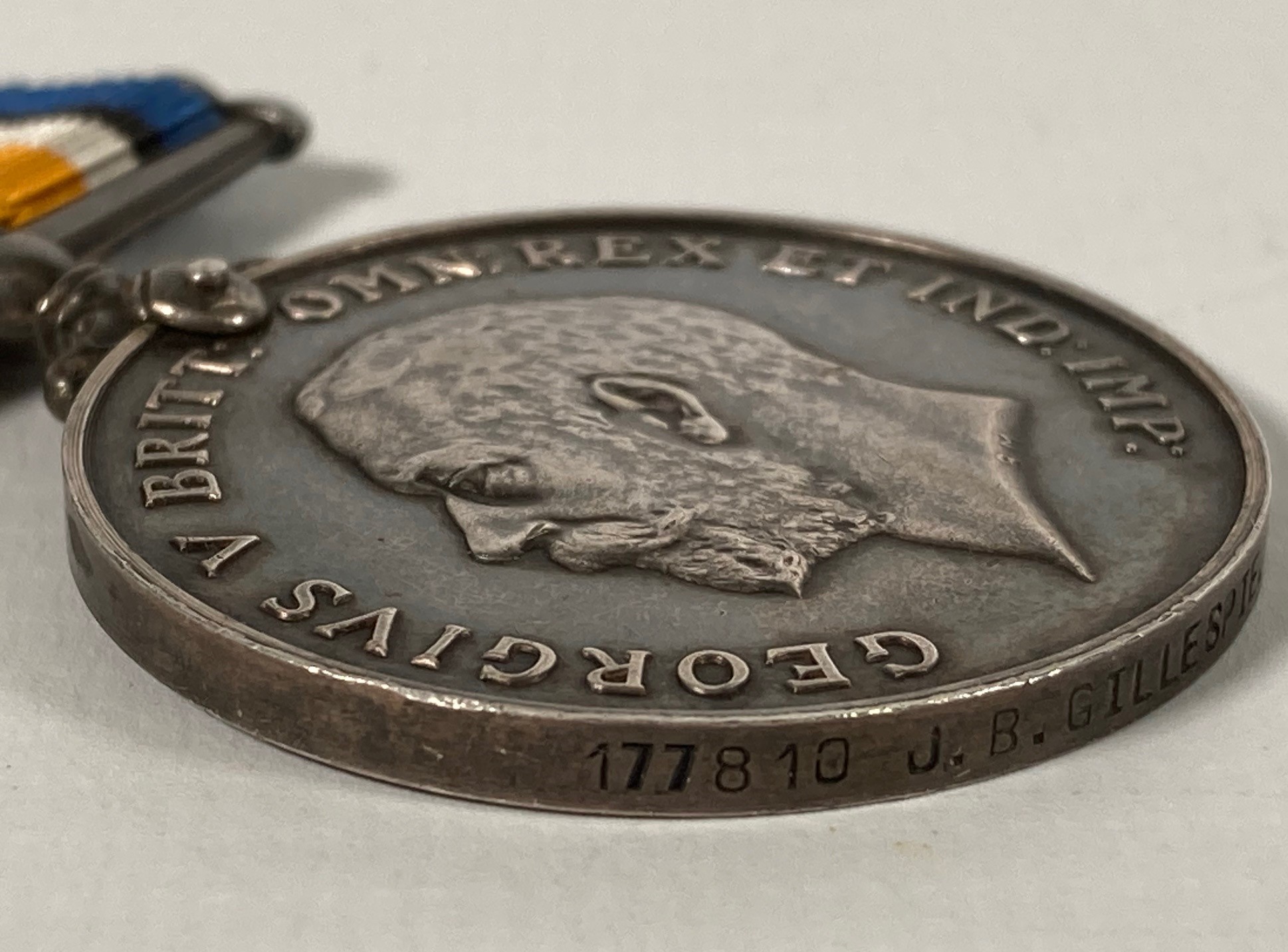 A pair of WW1 medals: War medal 1777810 J. B. Gillespie C.Y.S. RN & For Meritorious Service 177810 J - Image 6 of 10