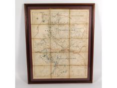 A framed map of Huntingdonshire published by Longman, Rees, Orne, Brown & Co. 17in high x 13.75in wi