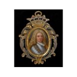 Jean Petitot (1607-1691), an enamel miniature portrait of the Dauphin wearing armour, set within a y