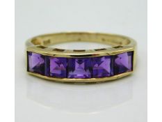 A 9ct gold amethyst ring, 2.3g, size P