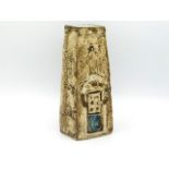 A Troika pottery coffin vase by Linda Hazel, bought in 1973, 6.75in tall