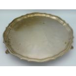 A 1933 Sheffield silver Cooper Brothers & Sons Ltd. footed tray, 14.25in diameter, 1460g