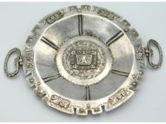 An Aztec silver dish, 119.7g