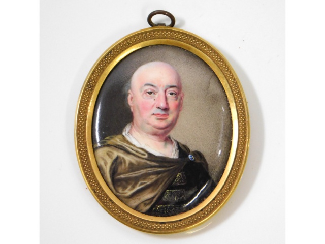 Christian Friedrich Zincke (1683-1787), an enamel miniature portrait of Thomas Betterton (1635-1710)