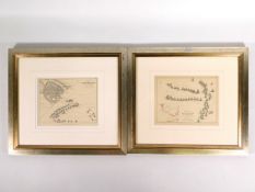 Two framed prints published by William Blackwood & Sons, one Battle of Copenhagen, 2nd April, 1801 t
