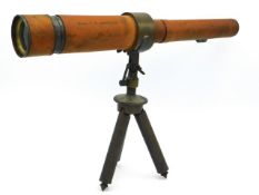 A Davon No.2 Field leather bound brass Micro-Telescope by F. Davidson & Co. London, once the propert