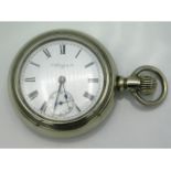 A 1901 Elgin sidewinder, silveroid pocket watch, case 56mm diameter, 146.8g