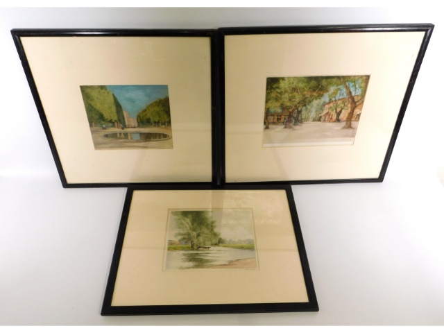 Three etchings after William Tatton Winter, hand signed in pencil including Promenade De Blossac, Po