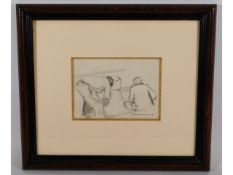 Maurice Ménardeau (1897-1977), a pencil sketch, image size 6.75in x 4.75in