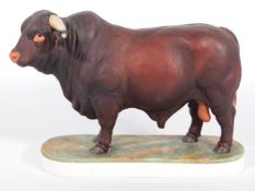 A 1961 designed, Royal Worcester porcelain "Santa Gertrudis" bull after Doris Linder, centralised ha