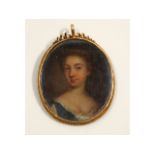 Thomas Flatman (1635-1688), a miniature oil portrait of Princess Mary, before she became Queen Mary