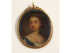 Thomas Flatman (1635-1688), a miniature oil portrait of Princess Mary, before she became Queen Mary