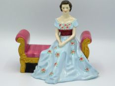 A Paragon porcelain figure of woman seated titled Lady Marguerite by Reginald Johnson, 6.25in wide x