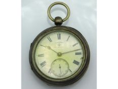 A 1893 Birmingham silver pocket watch, W. Salmon,
