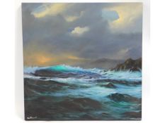 An Alan Kingwell oil of seascape titled "On the ed