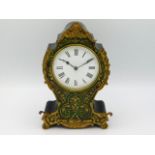 A French green boule work clock, some faults, 8.75