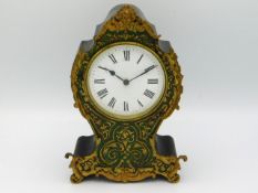 A French green boule work clock, some faults, 8.75