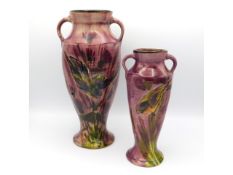 Two early 20thC. Lemon & Crute vases decorated wit