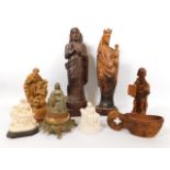 Several carved wood figures of religious interest,