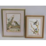 A Marjorie Blamey watercolour of two coal tits, im