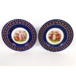 A pair of continental porcelain ribbon plates with