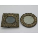 Two silver photo frames, one a/f silver, both have