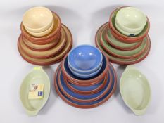 Thirty two pieces of Denby dinner & breakfast ware