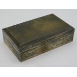 A Birmingham silver cigar box, rubbed marks, 397g