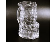 A Whitefriars glass character jug, 6.5in tall