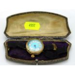 An antique ladies 9ct gold cased watch, a/f with e